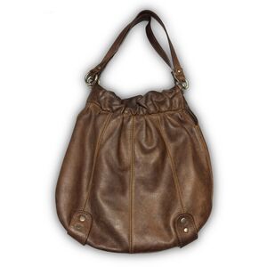 Fossil Vintage Dark Brown Pleated Leather Hobo Bag
